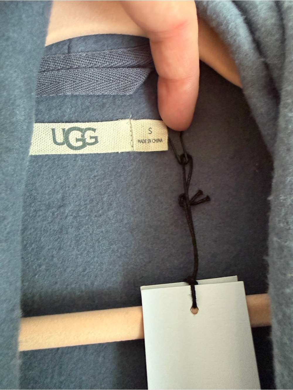 UGG Janni Fleece Blanket Cardigan Small- Steel Blue - Picture 4 of 4